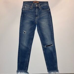 Joe’s Jeans The Charlie High Rise Skinny Crop Distressed Frayed Hem Women’s 24